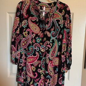 Paisley Print Women's Tunic Top